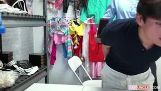 Twink Steals Underwear, Cop Strips Him Bareback