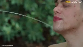 Danny Fontana & Jack Davis Piss Play Outdoor BDSM Bondage Gay Twink Blowjob
