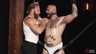 Muscle Stud Gunnar Gates Edged & Bound by Brogan in Intense BDSM Gay Session