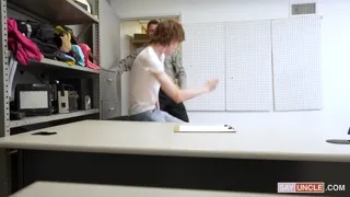 Security Guard Johnny Ford Takes Twink Spikey Dee's Bareback Cock Deep Inside