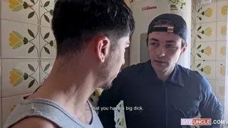 Big Dick Handyman Fucks Horny Client for Cash Tip - Iggy David & Bastian