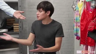 Police Twink Sniffs Thief’s Smelly Bareback Ass