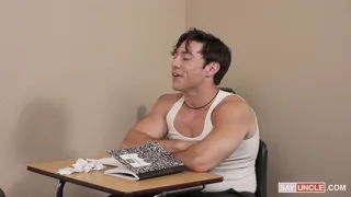 Nerd Dakota Lovell Barebacked by Bully Archie Paige in Detention Classroom