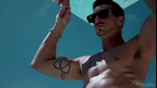 Ryan Orion & Jaxx Cody Bareback Poolside Fuck - Outdoor Desert Oasis Blowjob