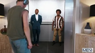 Sneaky Elevator Fuck: Muscular Kai Barebacks Adrian Hart Deep & Raw